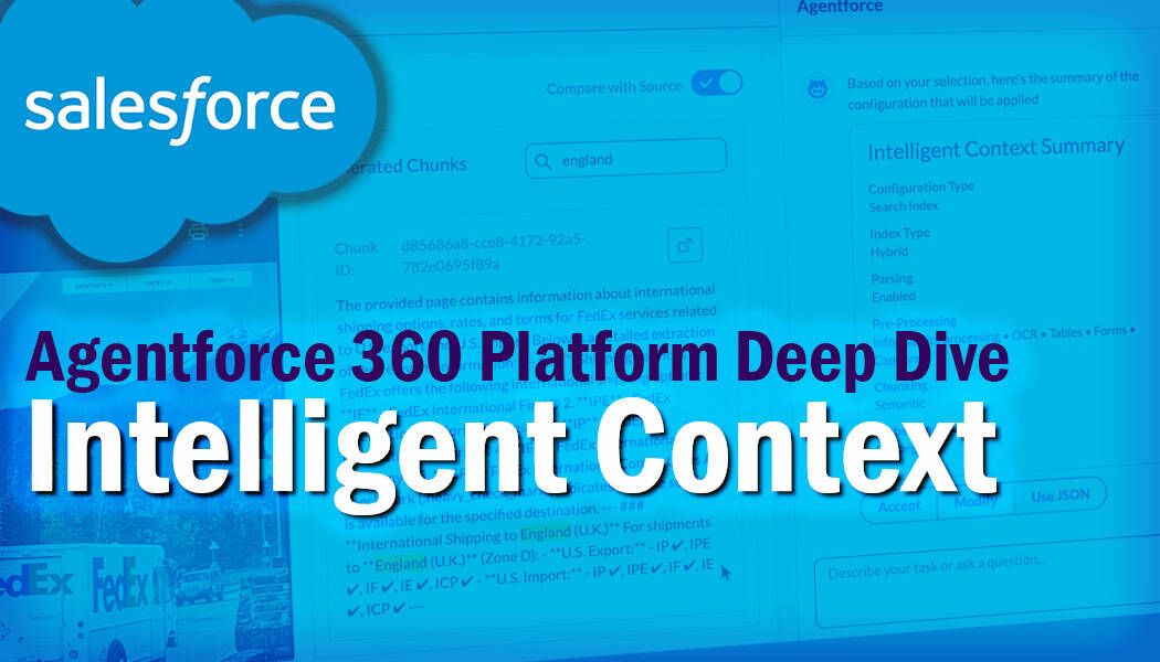 In this Agentforce 360 deep dive, we explore how Intelligent Context helps agents reason over unstructured business data so responses are accurate, relevant, and trustworthy.
buff.ly/G76F40x 
#agentforce360 #salesforce
