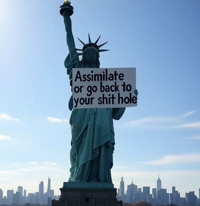 We are AMERICAN! If you are here and you can't fly our flag, speak our language, or have national pride, LEAVE!