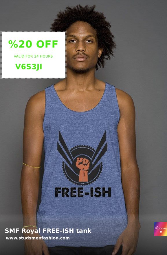 Elevate your workout with the SMF Royal FREE-ISH tank! 💪 Unisex, eco-friendly, and crafted on demand. Made with premium combed &amp; ring-spun cotton for ultimate comfort &amp; durability. Order yours for just $44.96 &amp; be part of the #CustomDesigns trend! studsmenfashion.com #Custom