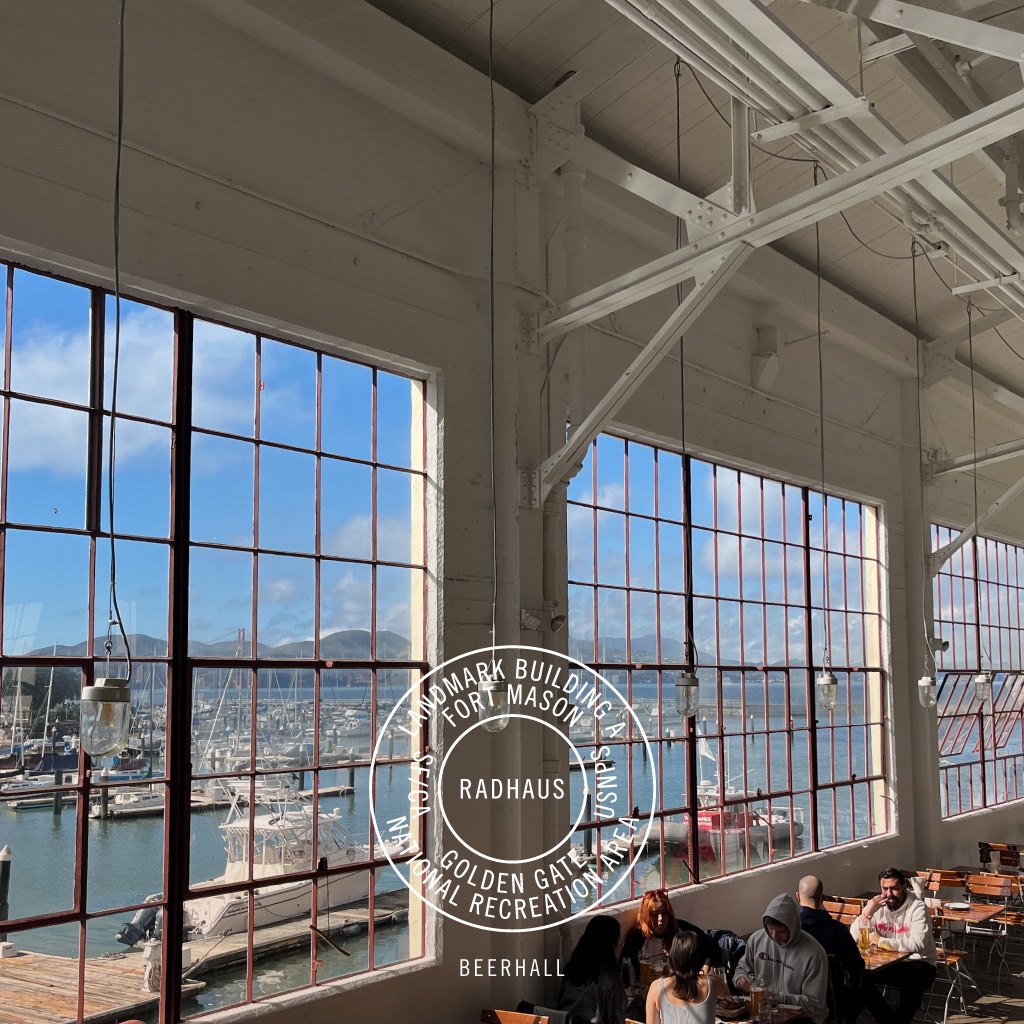 Having folks in town for the Super Bowl? We are always a place to grab a bite with friends or pop in to have full liters of the best beer in the world.

Ample parking, spectacular views of the Golden Gate Bridge and seating inside and out.

Have Radhaus host your next event!