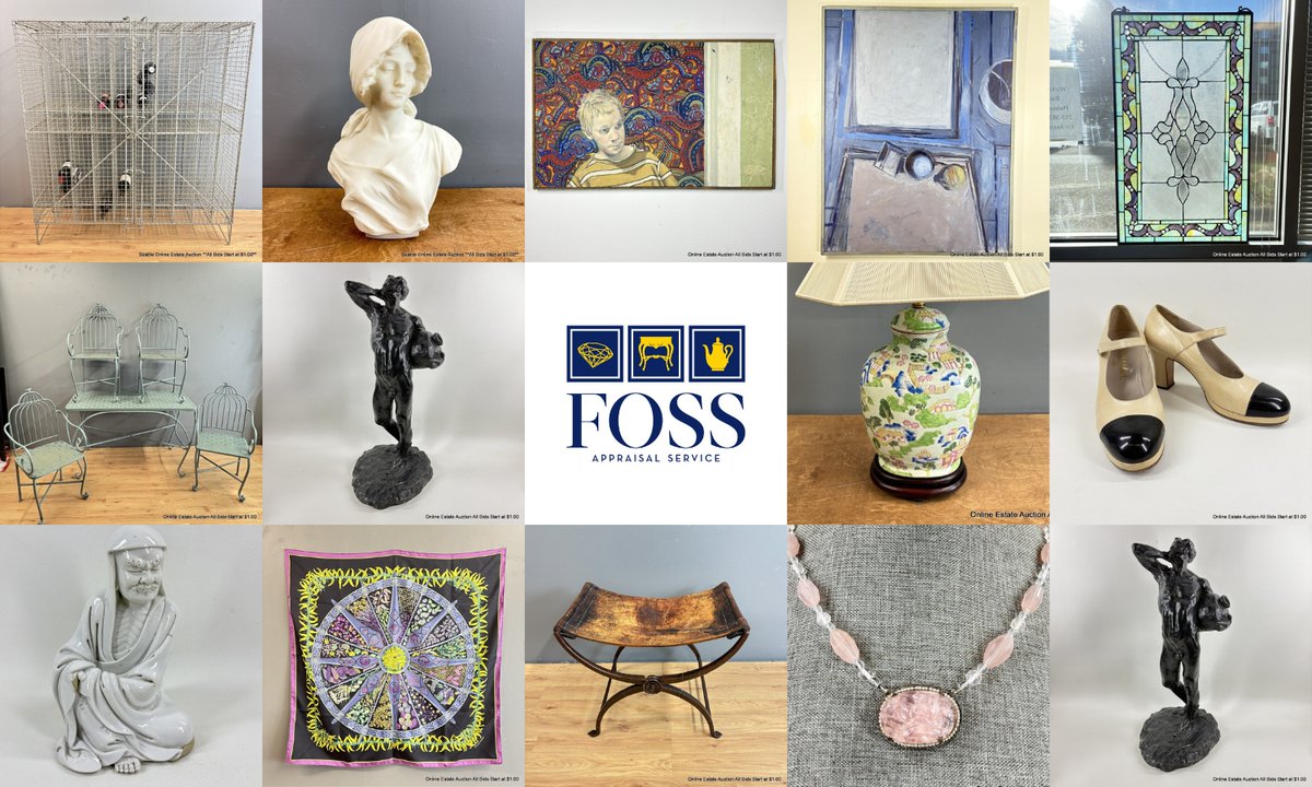 FossAppraisal's tweet photo. Seattle Online Estate Auction: Christofle Sterling, Fine Art, Asian, Jewelry, Hermes, Bronzes - https://t.co/QS0JjKIc0R https://t.co/Vkq0RKcOio