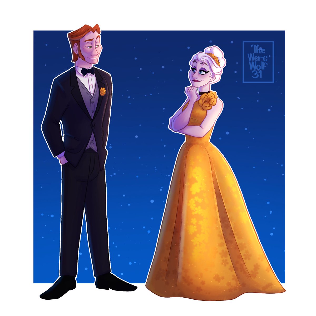 #Helsa x #Wildehopps at the gala! 🦊❄🐰
#Frozen #Zootopia2 #Disney #fanart