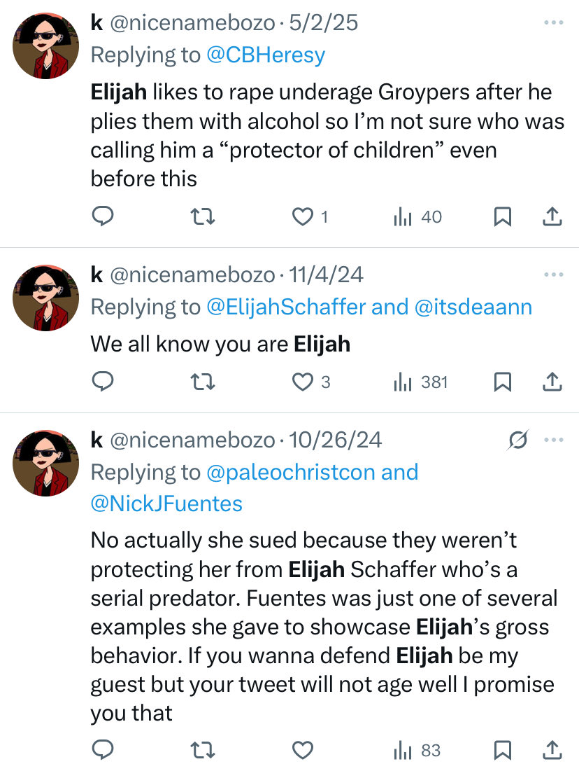 nicenamebozo's tweet image. Great day for people who hate Elijah Schaffer (I’m the people)