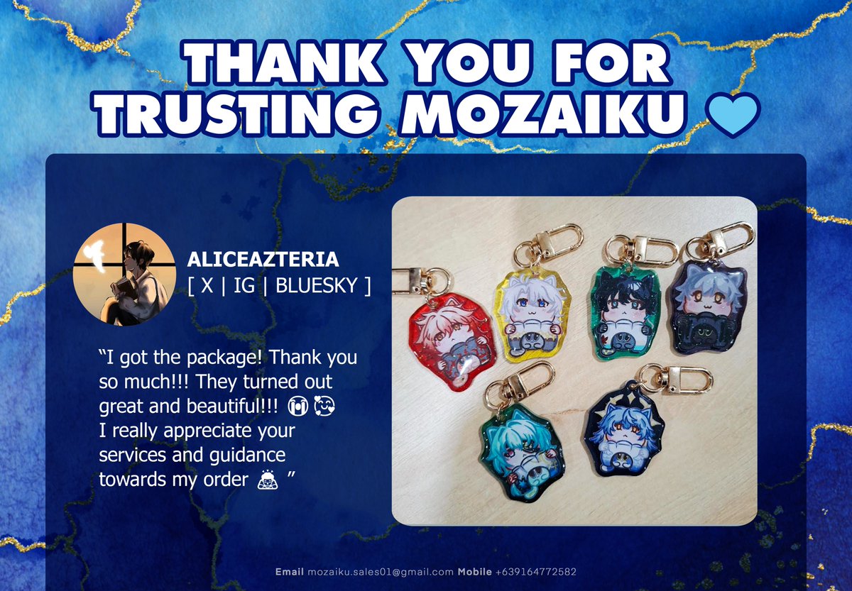 We'd like to give a big THANK YOU to <a href="/AliceAzteria/">AliceAzteria 💫 | POTA Boys Club A1</a> (X/IG/BLUESKY) for their kind words and support! 🎨✨ 

Thank you for trusting us with your designs ^^ We hope to work with you again 💙🙌