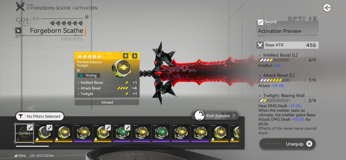 Got this OP essence 4th run straight without etching
I would say that was pretty lucky