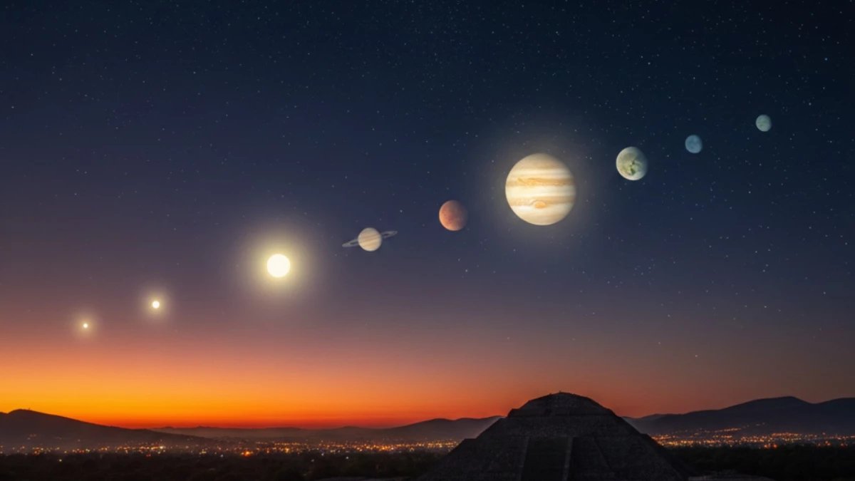 AztecaNoticias's tweet photo. Alineación de 7 planetas en febrero 🌌

El cielo mexicano será escenario de un fenómeno único: siete planetas se alinearán en una misma región durante febrero. 

Según la @NASA , este espectáculo no volverá a repetirse con tal magnitud hasta 2040. 

👉 Descubre cómo observarlo en el enlace | https://t.co/eJ5qTosCeL