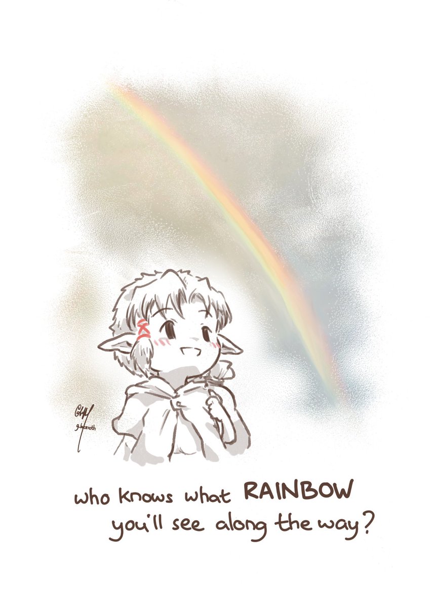 g_luceroth's tweet photo. On my way back after rough day at work months ago 
It suddenly drizzled, but I only walked
Heads down, wary of the slippery road
The clouds parted a bit, the ray made me wince &amp; I looked up

A rainbow.
Yes. The rainbow I took a pic that day is the rainbow on 4th pg ❤️
#LEIF https://t.co/15XMwT10Pr
