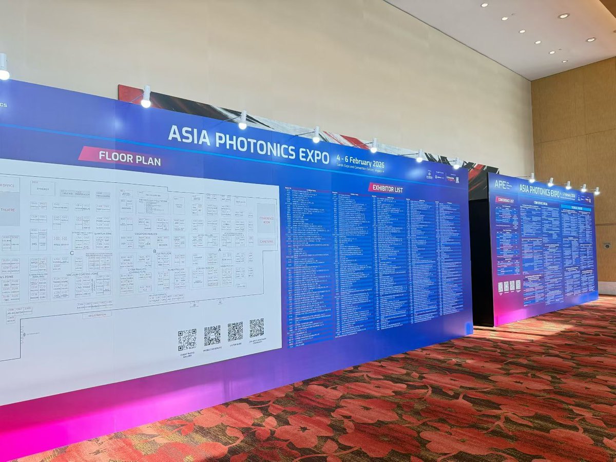 APE_2025's tweet photo. 🎉 Today marks the official opening of Asia Photonics Expo (APE 2026) 

🔔Opening Ceremony begins at 10:00 AM SGT, 4 February 2026, at Sands Expo &amp; Convention Centre, Singapore.

If you haven’t registered yet, secure your access now：https://t.co/QXXo7izAR5 https://t.co/hvpGV9trn0