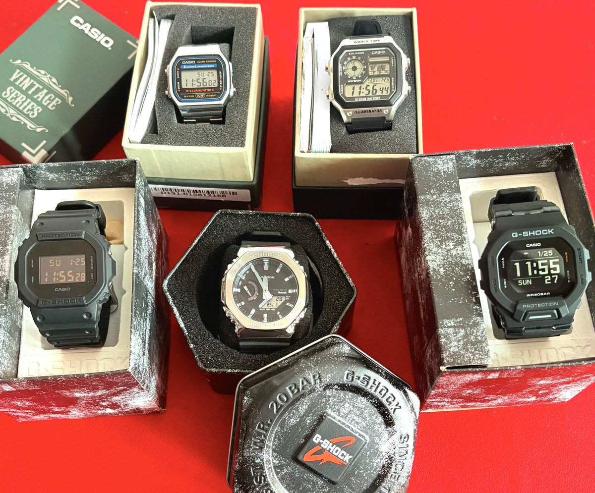 R_Allen_james's tweet photo. Started With A168, ended with GBD -200 . Fell in love with Casio watches..Rate my collection and let me know names of other Iconic watches to be added in my collection.. @CasioIndia @CasioIndiaClub @Casio_USA @CASIOJapan https://t.co/EScxCqh0Gj