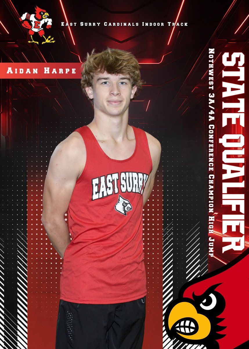 Congratulations to Aidan Harpe for securing a State Qualification bid after winning the High Jump at the Conference Championships for Indoor Track! #GoCards