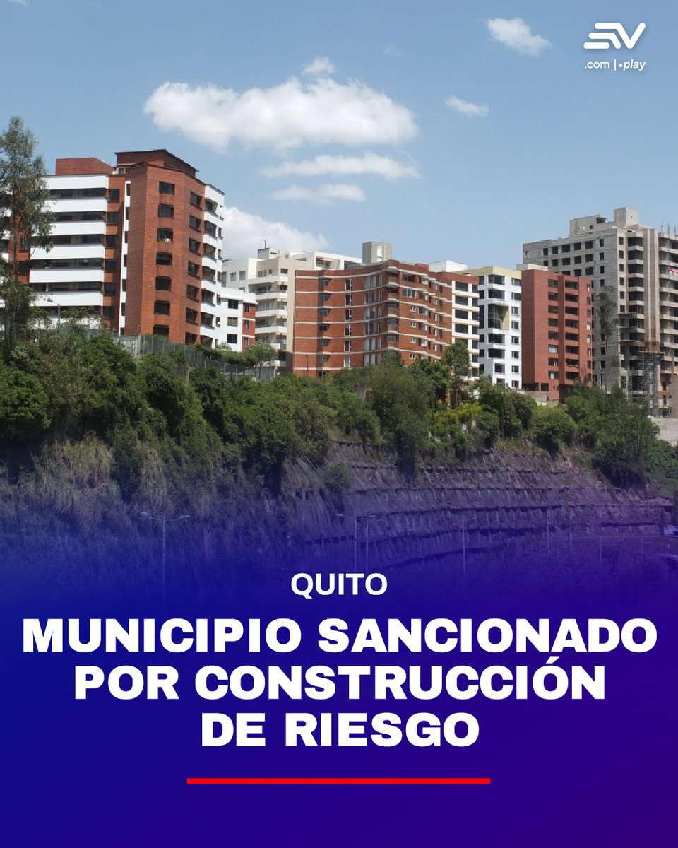 comunidadquito's tweet photo. 🔴❌ La Superintendencia de Ordenamiento Territorial, Uso y Gestión del Suelo (SOT) sancionó al Municipio de Quito porque, por segunda vez, permitió la construcción de un edificio “en una zona de alto riesgo pese a la existencia de informes técnicos previos que advertían expresamente el peligro" ▶️ https://t.co/lqcbSzSonZ