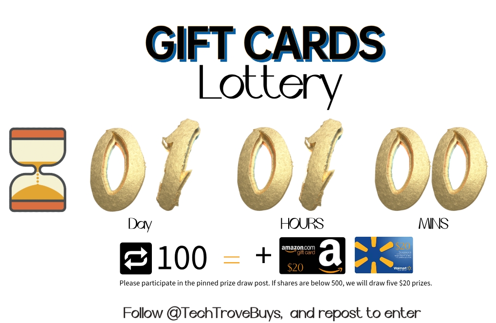🚨Prize Distribution Countdown🚨
#giveaways 
🎯 The Lucky Draw is just 1 days away
To enter:
1.RT the pinned post
2.Follow <a href="/TechTroveBuys/">TechTroveBuys</a> 
＞500 shares, every additional 100 RTs = +2 winners 🎉 

#GiveawayAlert #Repost #follo #Share #AmazonGiftCard #Win #WeeklyDraw #countdown