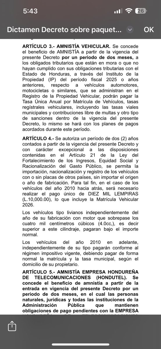 JackyRedondo's tweet image. 🛑 Aprueban  en Congreso Nacional  conceder amnistías de multas, recargos, intereses moratorios por re conexión  en las siguientes instituciones: 
✅Amnistía Municipal 
✅Amnistía Energética 
✅Amnistía Vehicular 
✅Amnistía Tributaria
✅Amnistía Migratoria 
✅Amnistía SANAA