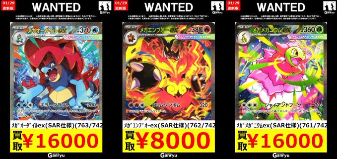 ポケモンカードゲーム高額買取 メガオーダイルex(SAR仕様)(763/742) ￥