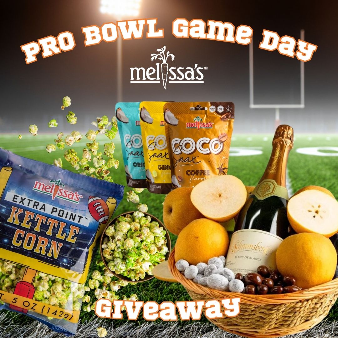 🏈 PRO BOWL GAME DAY GIVEAWAY 🏈

Game day calls for next-level snacks. We’re giving one lucky fan a Pro Bowl–ready spread featuring Melissa’s Extra Point™ Kettle Corn, CocoSnax® AND a Butterscotch™ Pear Basket— perfect for kickoff and every big play. 🍐

To enter:
🏈 Follow