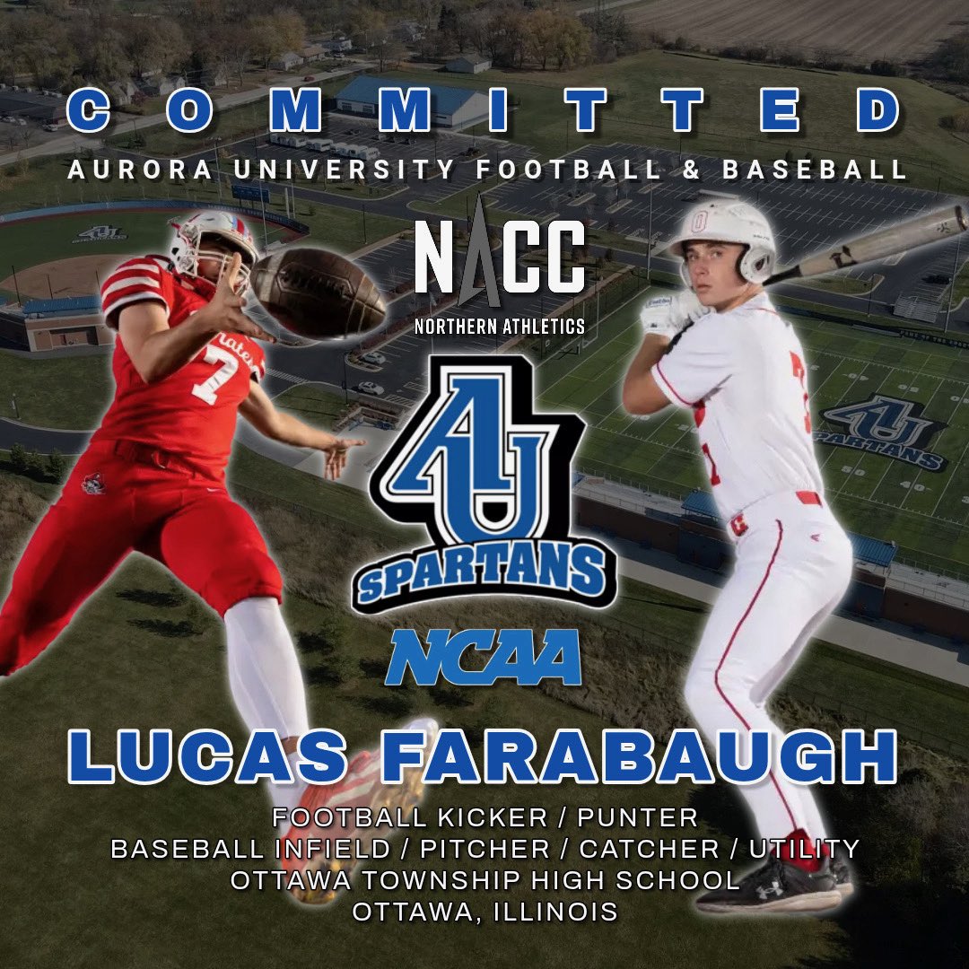 farabaugh_lucas's tweet photo. After great visits w Coach Stevens &amp; Coach Beebe I’m excited to commit to @AuroraU as a 2 sport BB/FB Spartan pursuing a business degree. Grateful to mentors, coaches, friends &amp; family for supporting me! @AU_SpartanFB @AUSpartanBase 
@OHS__baseball @OttawaPirateWay https://t.co/38jtiyWTOS
