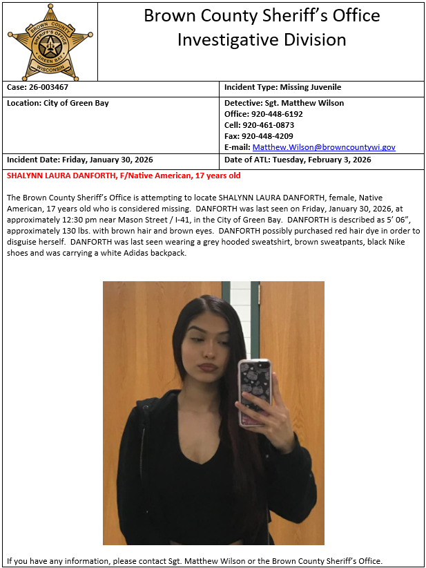 Brown County Sheriff tweet media