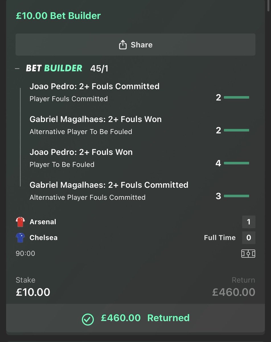 betting_jim's tweet photo. How’s that for a ladder!!🪜 Take a bow Big Gabby &amp; Joao Pedro 🔥💰 https://t.co/mc83VPZnrC