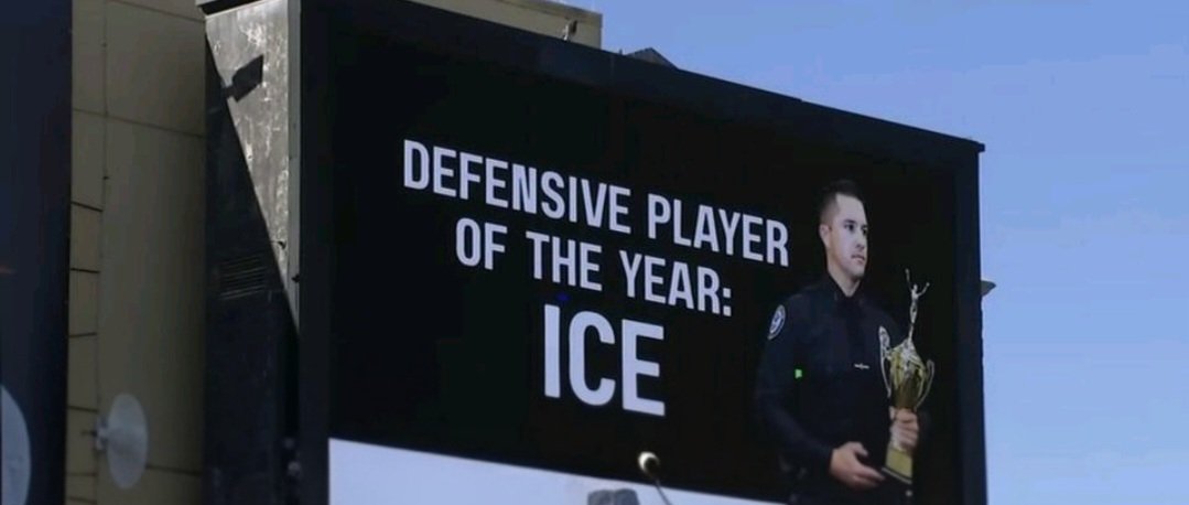 HarleyQ2You's tweet image. Billboard seen today near Fisherman's Warf,  not far from the upcoming Super Bowl. Well Deserved Award!! 
#IceIceBaby #ICE