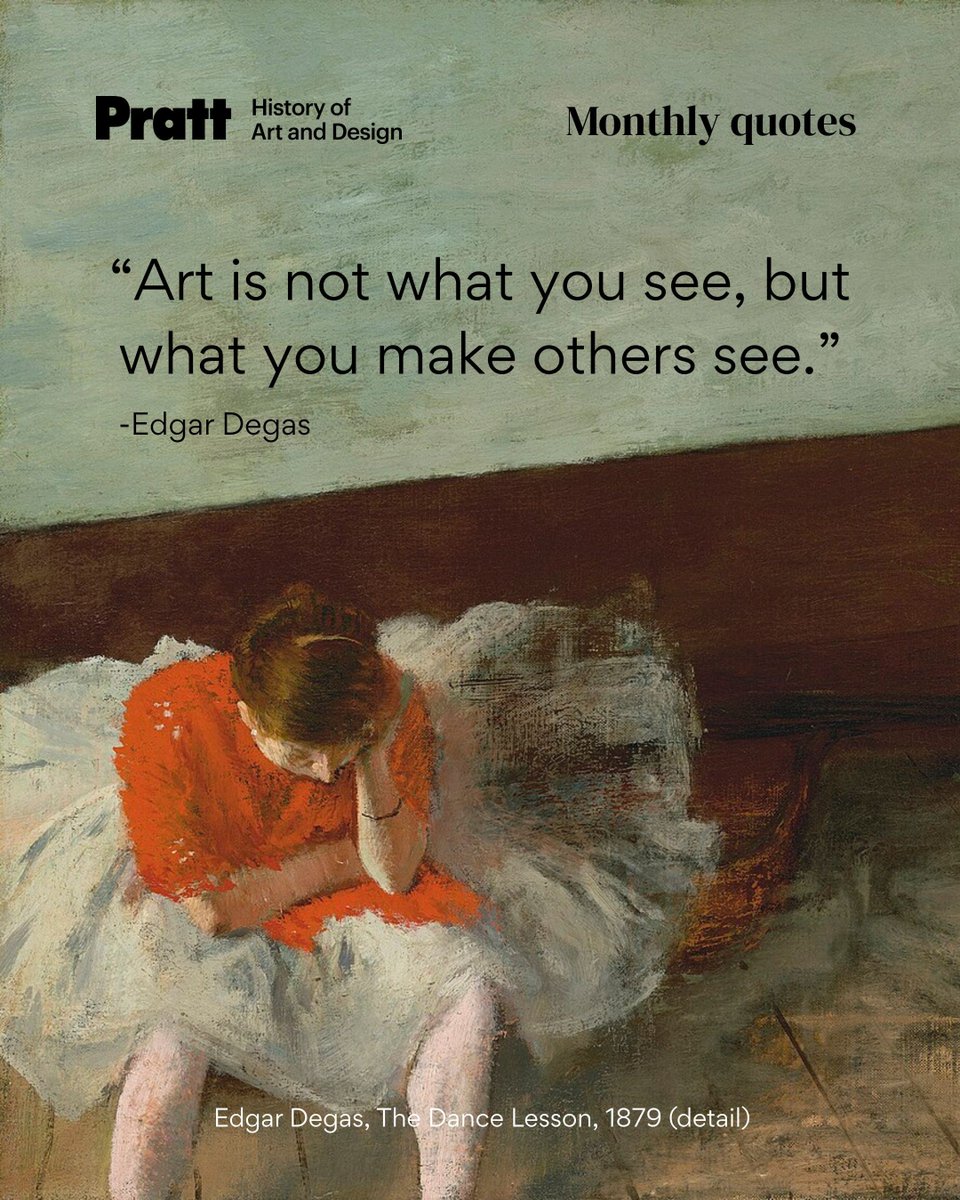 hadpratt's tweet photo. This month’s focus considers how art shapes perception. As French artist Degas noted, “Art is not what you see, but what you make others see.” https://t.co/5deDeHLhSl