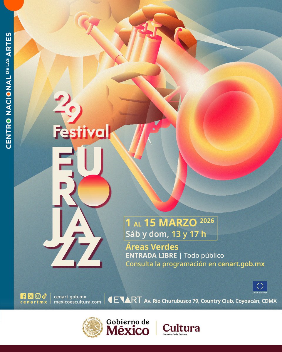 Atención 🚨🎷 ¡Regresa el Eurojazz 2026! Nos vemos del 1 al 15 de marzo.