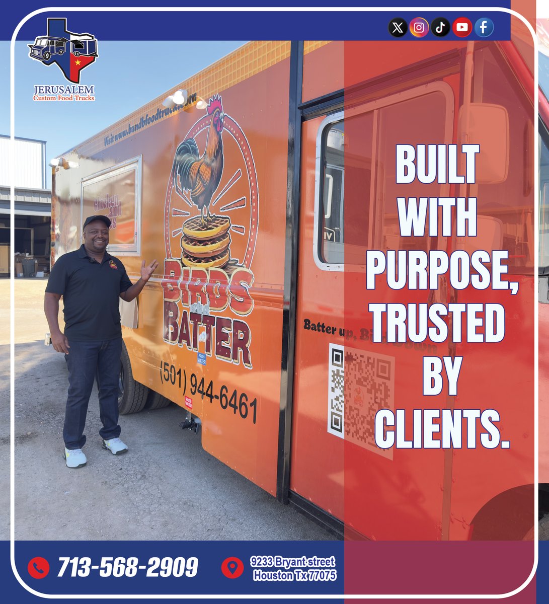 Built with purpose, trusted by clients.
Delivering fully customized food trucks ready to operate nationwide.
📷713-568-2909
📷 sales@jrscustom.com
📷9233 Bryant street Houston, TX 77075
#foodtrucks #foodtrailer #jrs #foodtruckshouston #usa #quality