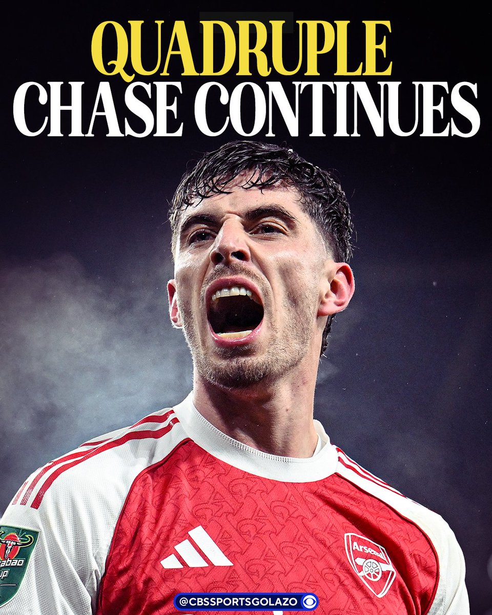 CBSSportsGolazo's tweet photo. Arsenal so far this season: 

🥇 1st in the Premier League table
🥇 Finished top of the Champions League League phase
🏆 Carabao Cup final 
👀 FA Cup fourth round https://t.co/nzH67LEarO