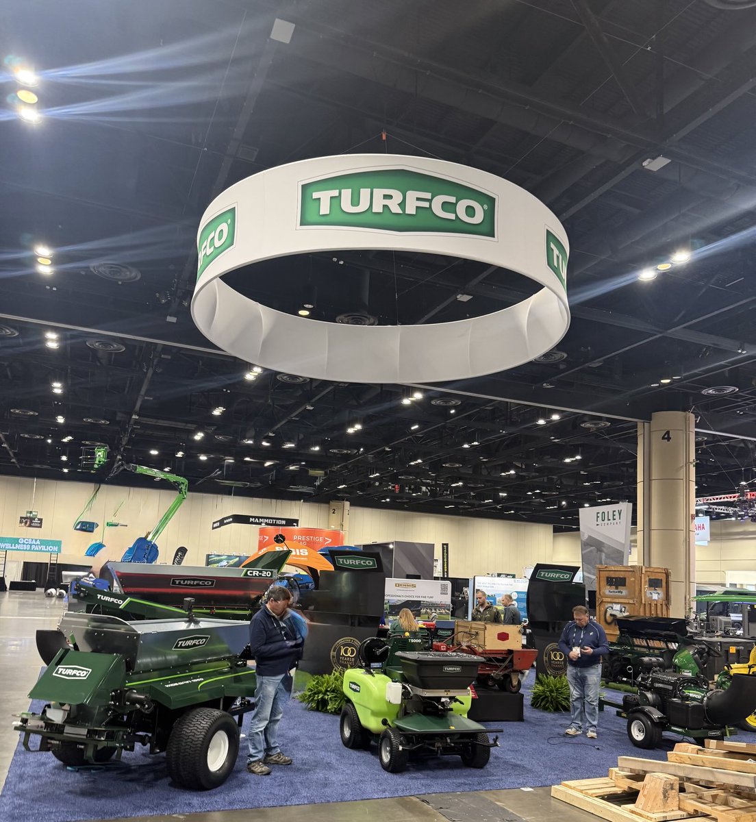 sckinkead's tweet photo. Getting booth up and running. They lost our carpet. So come by the booth #1449 and check out Turfco, some great new equipment and our new midnight blue carpet. ⁦@GCSAAConference⁩ ⁦@GCSAA⁩ ⁦@TurfcoGolf⁩ #alwaysadapting https://t.co/BhynHTIAFb