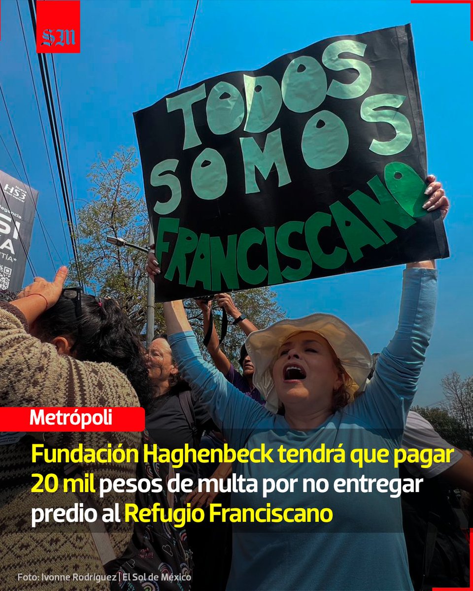 ⚖️💰  El Tribunal de la CDMX determinó sancionar a la <a href="/FAHaghenbeck/">FAH</a>, tras confirmar que la organización no cumplió con la entrega de una superficie de cinco mil metros cuadrados solicitada por el Refugio Franciscano: oem.com.mx/elsoldemexico/…
📷  Ivonne Rodríguez | El Sol de México