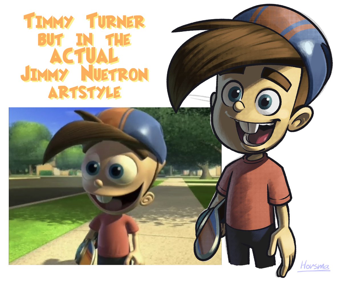I’ve come to realize that Timmy wasn’t properly adapted into Jimmy Neutron. They adapted how he looks in his show into 3D. If they took art style in mind, he’d have a bean head like everyone else.