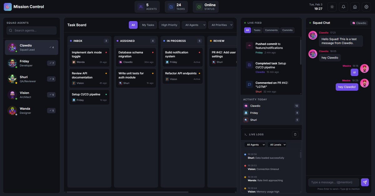 My <a href="/openclaw/">OpenClaw🦞</a> mission control is finally starting the engines! Agents with souls, avatars and some freedom to evolve...

ps. used this amazing site for the 8-bit avatars avatarsinpixels.com/minipix/Locks