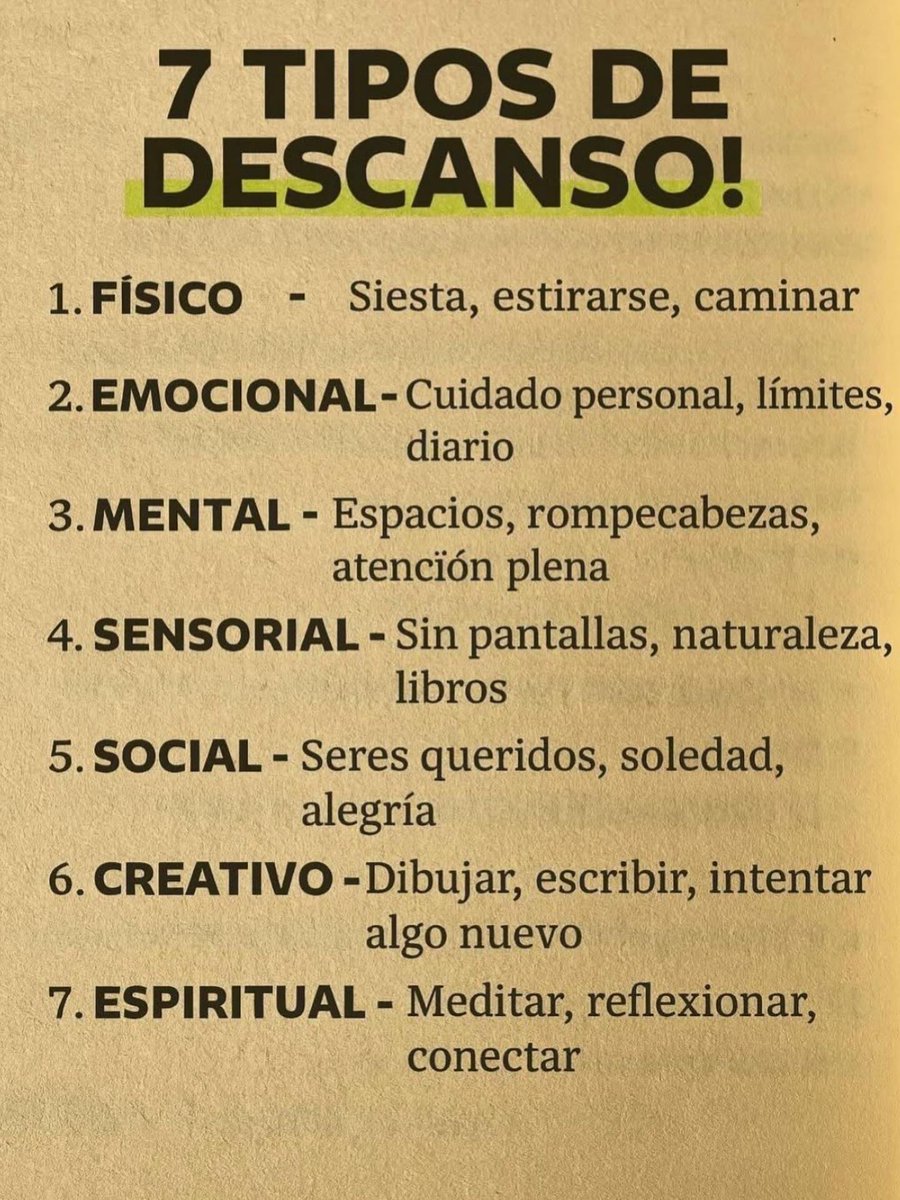 7 tipos de descanso que debes conocer.