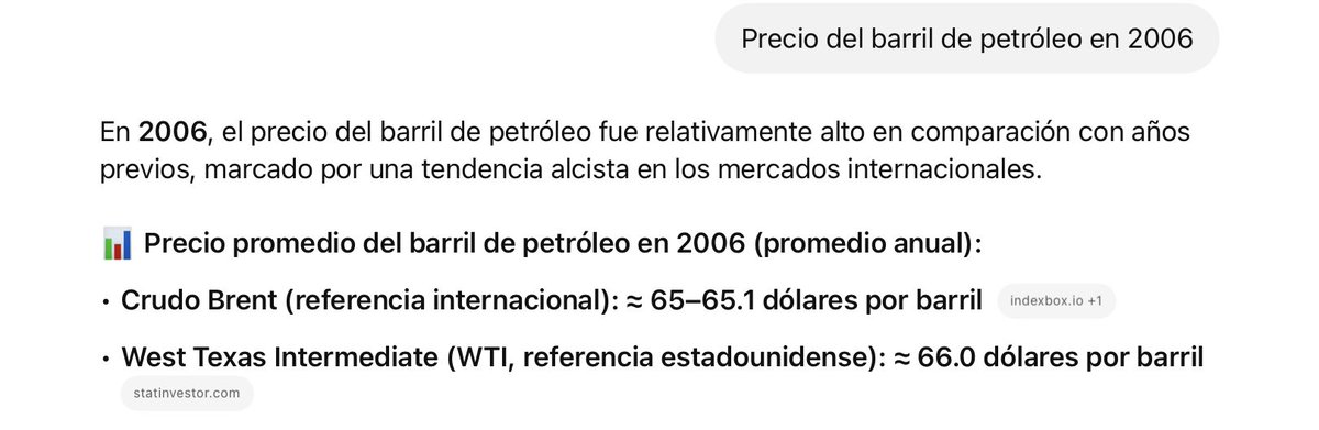 AlexItesm's tweet photo. Que tiempos aquellos 

En el sexenio del presidente Fox la gasolina costaba 6 pesos y el barril de petróleo 65 dólares

En el sexenio de Felipe Calderón la gasolina costaba 10 pesos y el barril de petróleo 112 dólares

Con Sheinbaun la gasolina cuesta 24 pesos‼️ y el barril de petróleo solo 68 dólares

Los neoliberales si sabían vendernos la gasolina barata, hoy el barril cuesta casi lo mismo que con @VicenteFoxQue y la mitad que con @FelipeCalderon, pero la gasolina nos la vende la 4T a más del doble