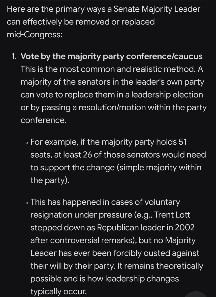 FrostByte_1976's tweet image. @catturd2 You have a large audience, get the hash tag #RemoveLeaderThune going. The other 2 options are resignation and expulsion, neither of which will he do.