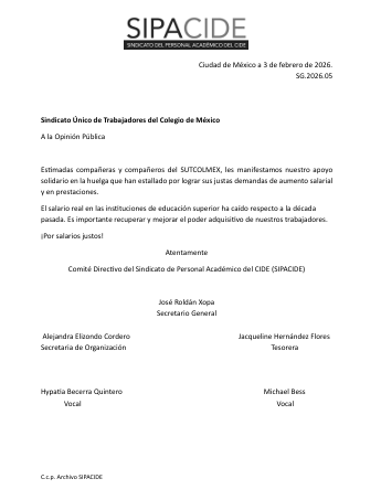 Sindicato del Personal Académico del CIDE tweet media