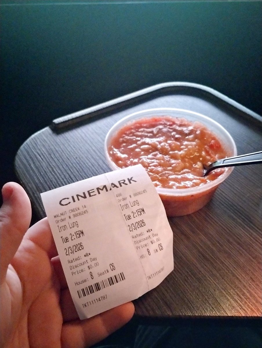 brought gumbo for my 5th viewing of iron lung <a href="/markiplier/">Mark</a>
