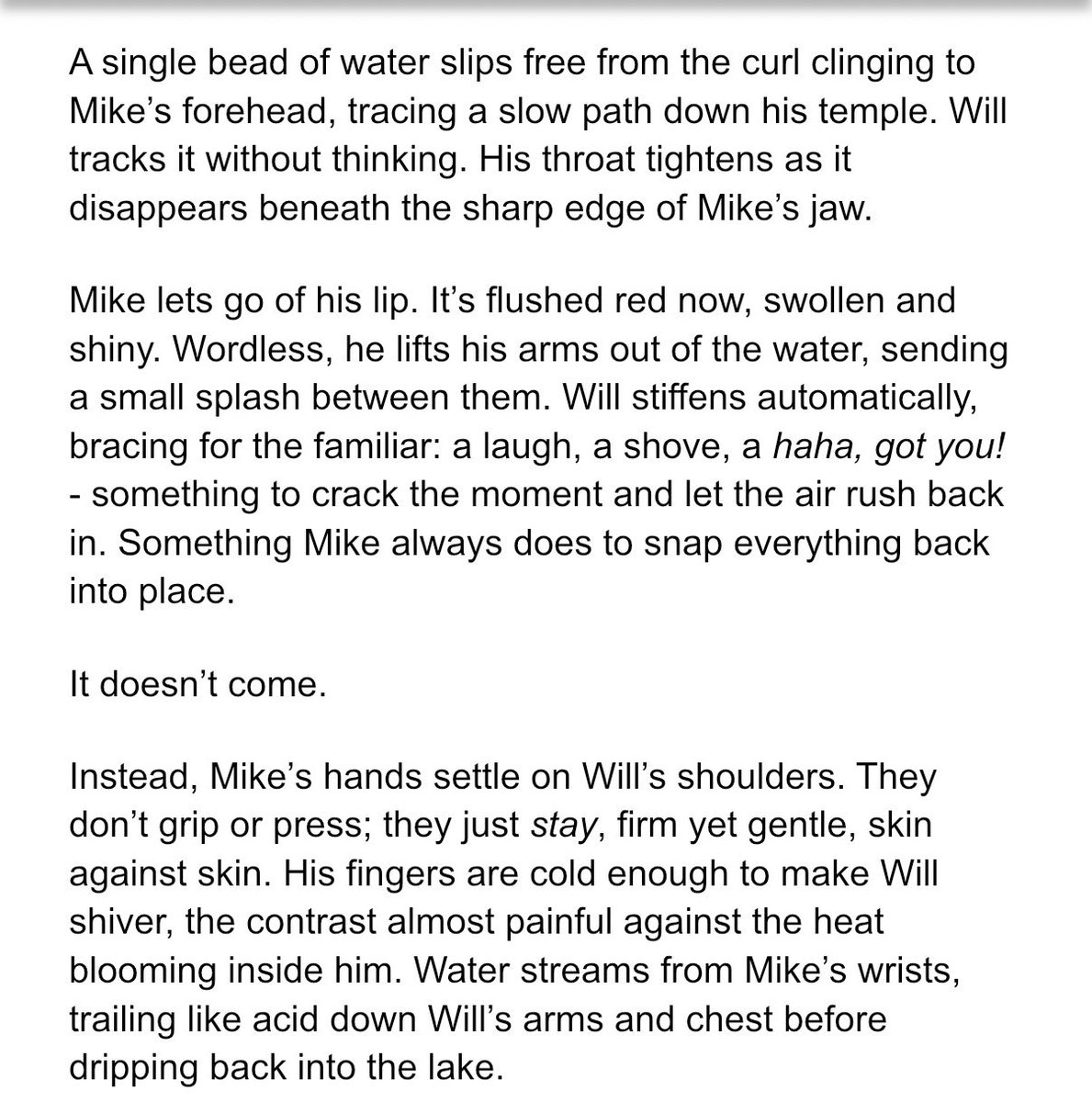 onthatdizzyedge's tweet photo. epilogue #byler snippet that i wrote right after the finale and thought was scandalous… oh u sweet innocent angel https://t.co/X1vtoCsAyg