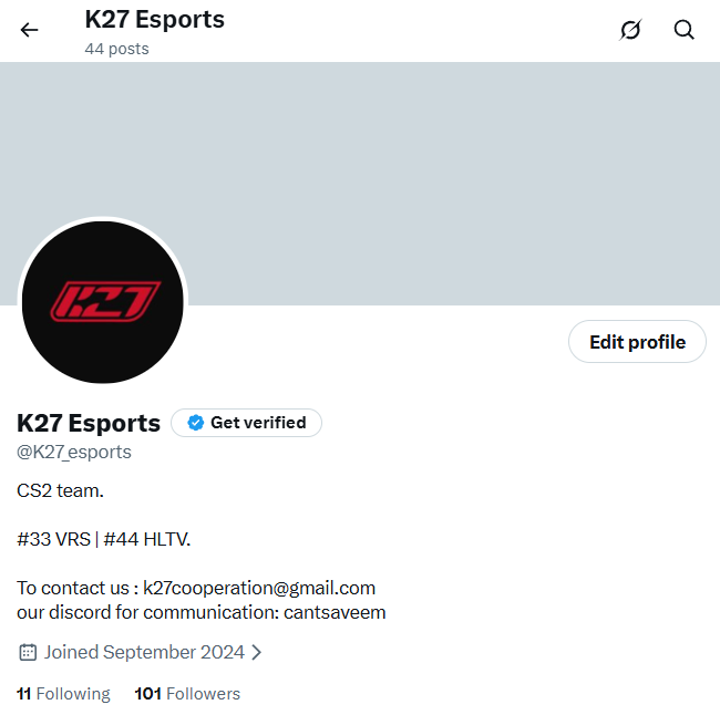K27 Esports tweet media