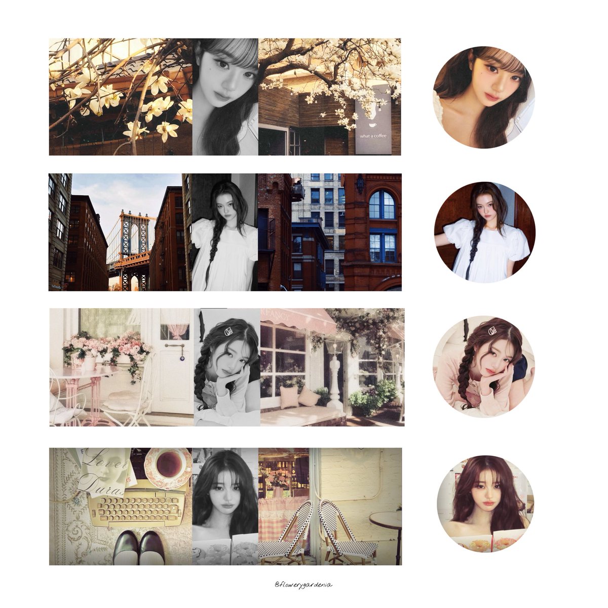 flowerygardenia's tweet image. Help repost, please! 🙏🏻 

Halo, aku baru kembali jadi BA layout scenery. And here’s my ready-stock-layout, ada 3 Wonyoung IVE dan 1 Ella MEOVV. Untuk layout ini 4,OOO/ea, boleh mutualan dulu kalau mau. I’m available made by order or request juga yaa, DM for more info! #zonauang