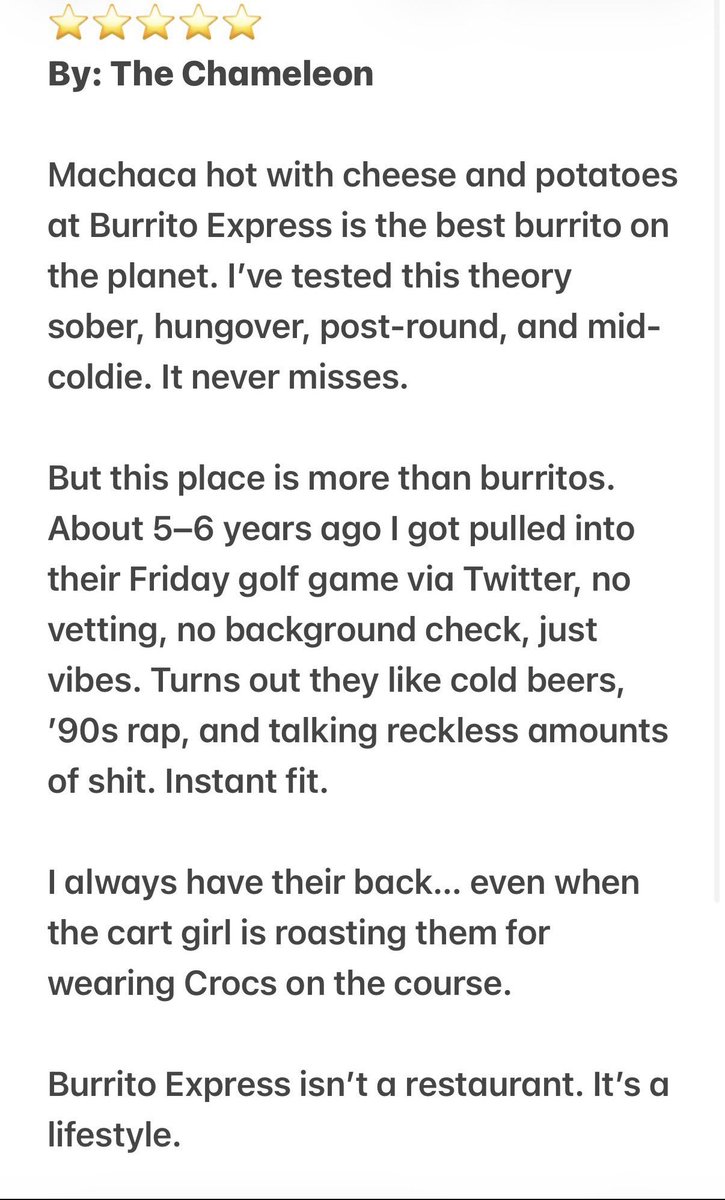 Burritoexp's tweet photo. Ok Homies, picking a follower tomorrow⛳️Just cause we luh y’all. Free Golf(Whirlwind), Free swag, Free coldies and Free fun💯The Chameleon was just like you, cold and alone, now he has 10 new besties😂Read his experience with the @Burritoexp Friday golf gang⬇️ https://t.co/l8NFgnMT3z