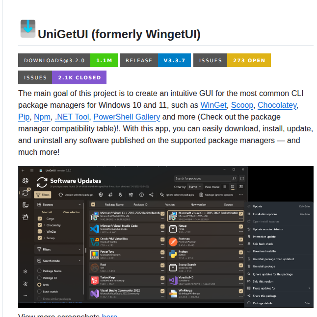 GUI for package managers on Windows https://t.co/bnucgfw09T