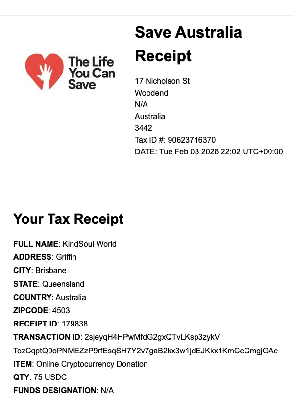 $75 USDC donated to <a href="/LifeYouCanSave/">The Life You Can Save</a> 💙⚡

They fund: malaria prevention, education for girls, food security, healthcare access, and direct cash transfers to those living in extreme poverty.

Evidence-backed. Transparent. Real lives changed.

Trx Link: solscan.io/tx/2sjeyqH4HPw…