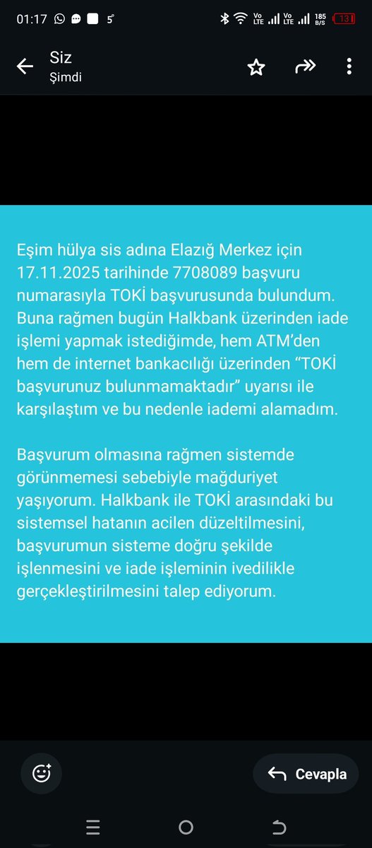 smhsis23's tweet photo. @Halkbank @Toki_Kurumsal 
Başvurumuz olmasına rağmen  bankanızın sistemi başvuru bulunmamaktadır uyarısı verıyor. Iademizi ivedilikle yapın.. https://t.co/rrmDMvVgwU