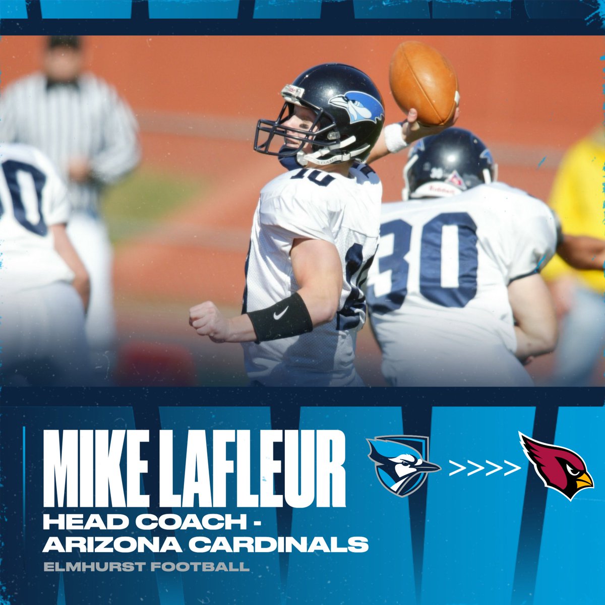 From Elmhurst to the NFL!

Congrats to <a href="/ElmhurstU_FB/">Elmhurst University Football</a>  alum Mike LaFleur on being named the new head coach for <a href="/AZCardinals/">Arizona Cardinals</a>!