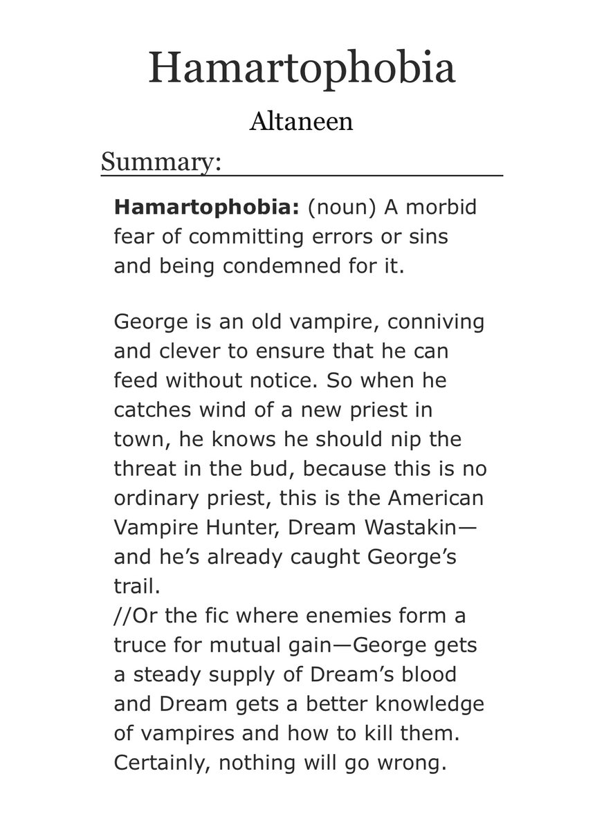 Hamartophobia 🩸 chapter 1
vampire/priest dnf au
rating: E
wc: 8,442
link 🔗: archiveofourown.org/works/77219241…
—
At last \o-o/ <a href="/WolflynD/">wolflyn</a> and I’s collab is here!