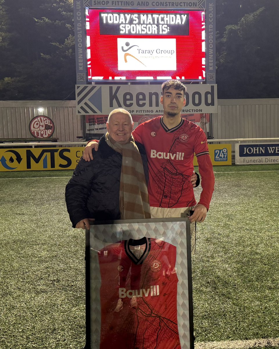 Congratulations to Adam Leathers, who was awarded MOTM by tonight’s matchday sponsors, Taray Group. 

🔴⚪️⚫️ #UpTheChats
