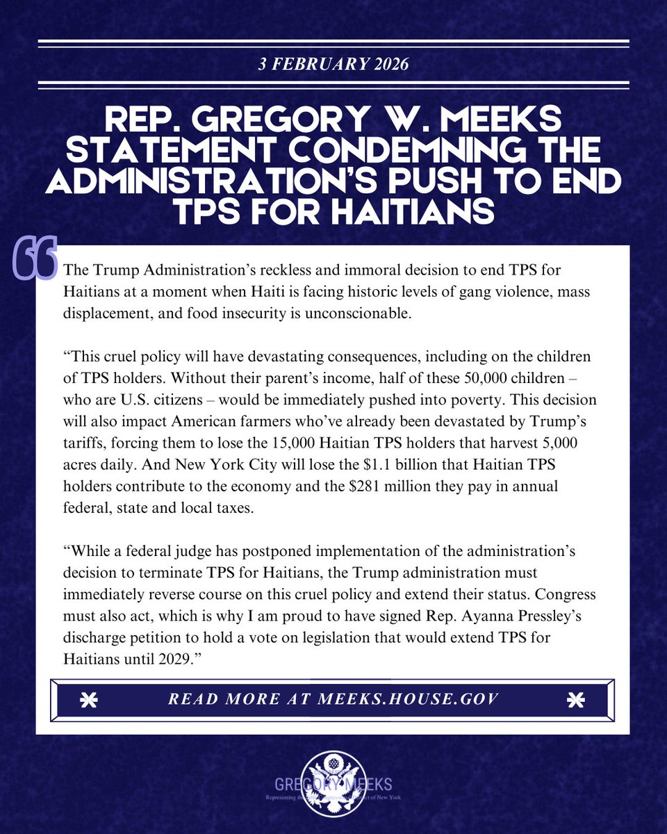 RepGregoryMeeks's tweet image. Read my statement:
meeks.house.gov/media/press-re…
