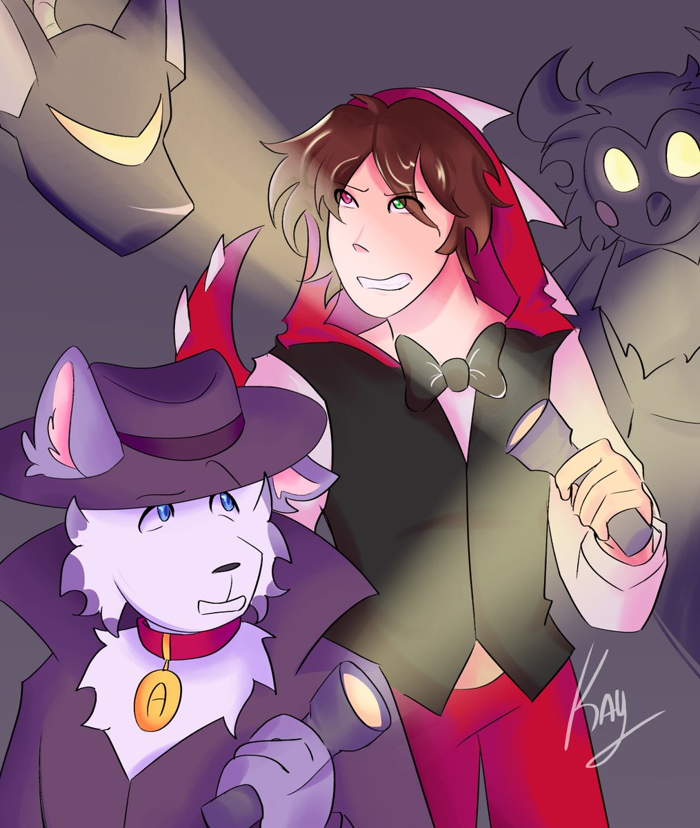 Termine por fin el dibujo, espero les guste y tambien suerte a todos los que participan en el concurso. 💗

(  <a href="/alexy_lobito/">Alexy ⭐</a> <a href="/Raptorgamer_/">RaptorGamer</a>  ) 
#MisterioenCrazyPizza