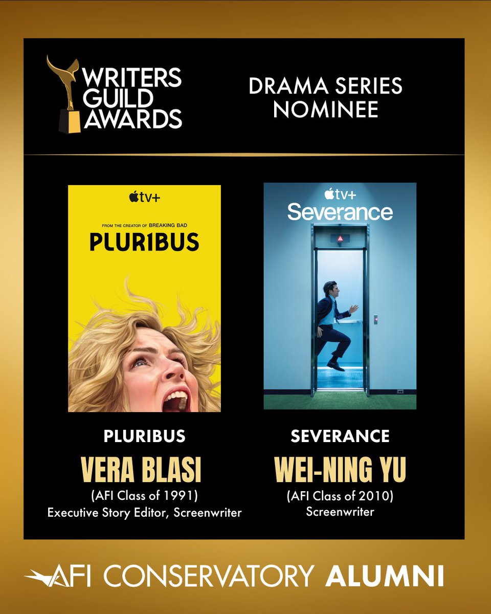 AmericanFilm's tweet image. ✍️ Congratulations to our 2026 Writers Guild Awards nominees! 

#AFIAlumni #AFIConservatory #WGAAwards #Screenwriting
