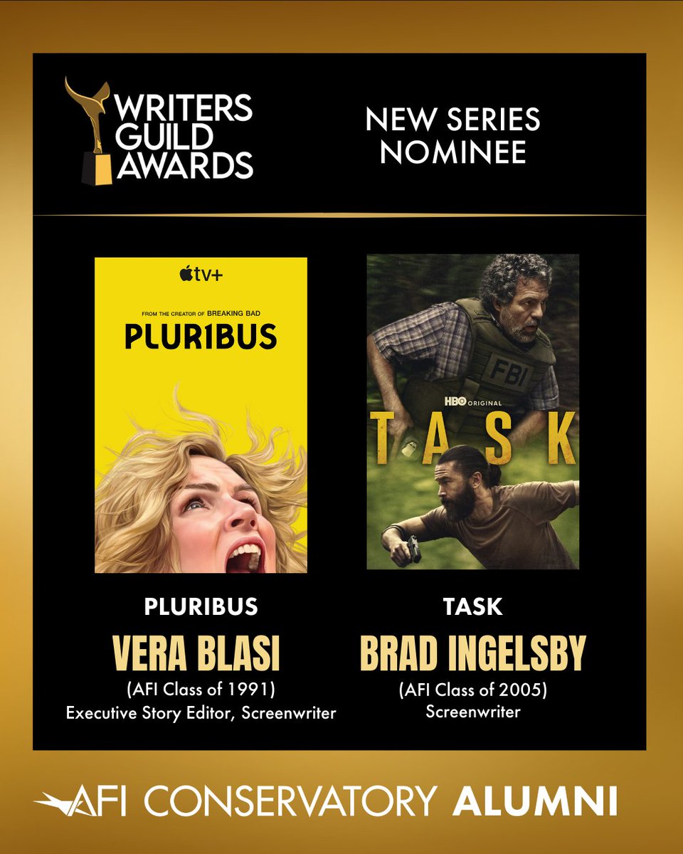 AmericanFilm's tweet image. ✍️ Congratulations to our 2026 Writers Guild Awards nominees! 

#AFIAlumni #AFIConservatory #WGAAwards #Screenwriting